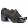 Zapatos casuales de mujer 667 charol café combinado
