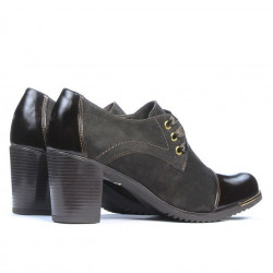 Zapatos casuales de mujer 667 charol café combinado