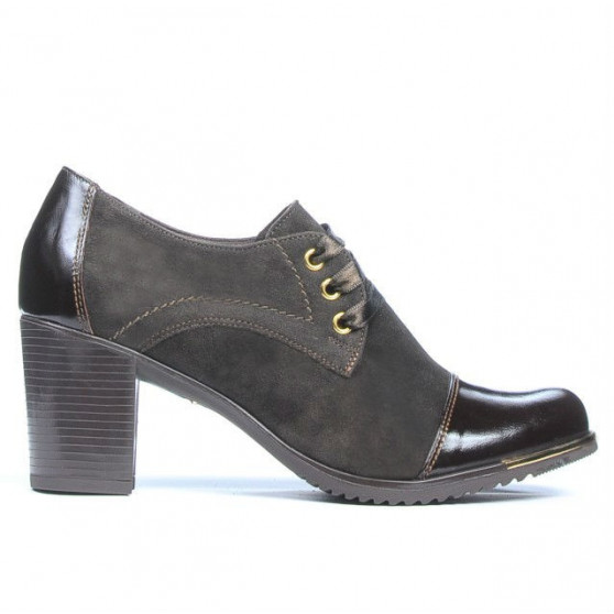 Zapatos casuales de mujer 667 charol café combinado