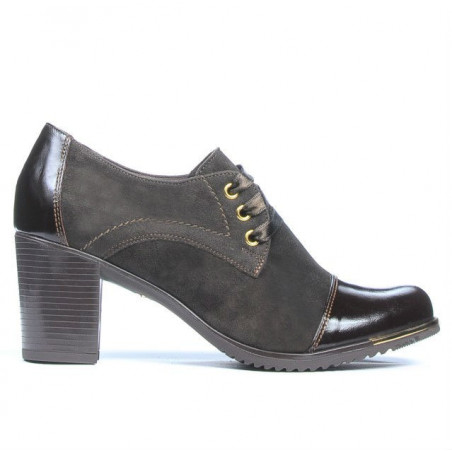 Zapatos casuales de mujer 667 charol café combinado