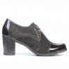 Zapatos casuales de mujer 667 charol café combinado