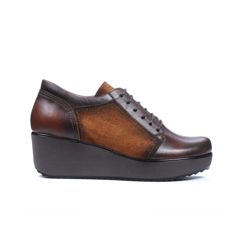 Zapatos casuales de mujer 668 marrón combinado