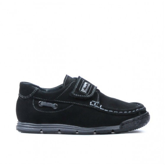Zapatos para niños pequeños 01c negro de terciopelo