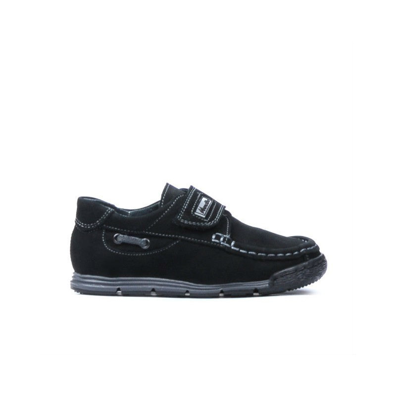 Zapatos para niños pequeños 01c negro de terciopelo