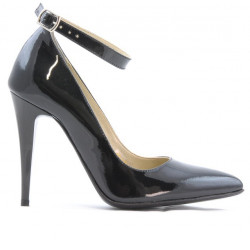 Zapatos elegantes de mujer 1247 charol petróleo nácar