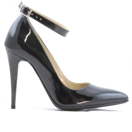 Zapatos elegantes de mujer 1247 charol petróleo nácar