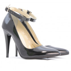 Zapatos elegantes de mujer 1247 charol petróleo nácar