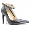 Zapatos elegantes de mujer 1247 charol petróleo nácar