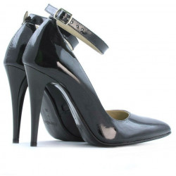 Zapatos elegantes de mujer 1247 charol petróleo nácar