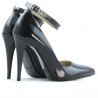 Zapatos elegantes de mujer 1247 charol petróleo nácar
