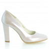 Zapatos elegantes de mujer 1214 charol beige nácar
