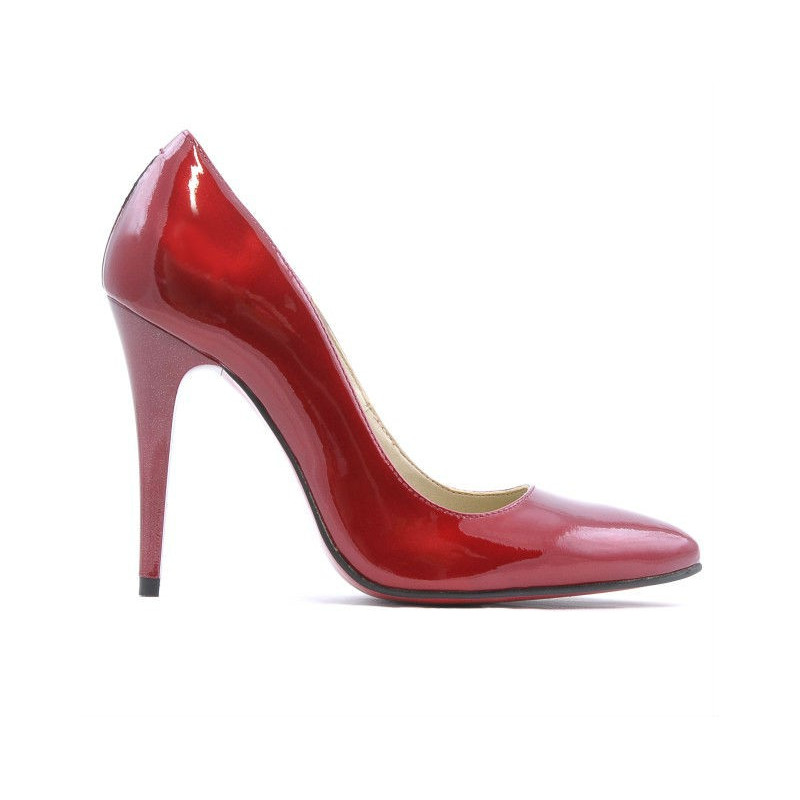 Zapatos elegantes de mujer 1241 charol burdeos