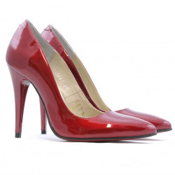 Zapatos elegantes de mujer 1241 charol burdeos