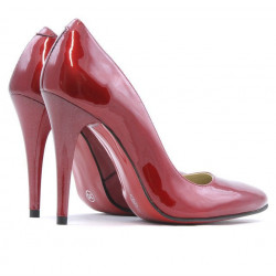 Zapatos elegantes de mujer 1241 charol burdeos