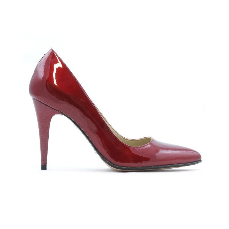 Zapatos elegantes para dama 1246 charol burdeos