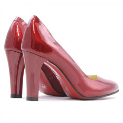 Zapatos elegantes de mujer 1243 charol burdeos