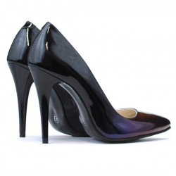 Zapatos elegantes 1241 charol negro+lila (cameleon)