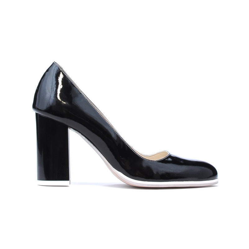 Zapatos elegantes/casuales de mujer 1254 charol negro