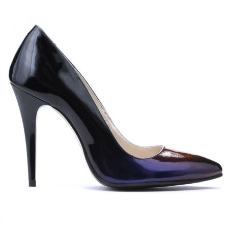 Zapatos elegantes 1241 charol negro+lila (cameleon)