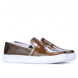Zapatillas deportivas mujer 658 charol cobrizo biz