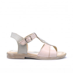 Sandalias para niños pequeños 40c charol beige+rosa
