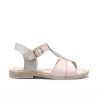 Sandalias para niños pequeños 40c charol beige+rosa