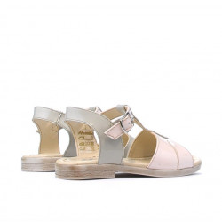 Sandalias para niños pequeños 40c charol beige+rosa