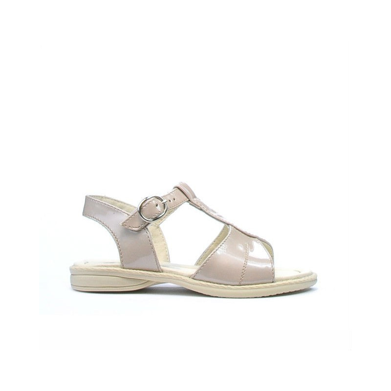 Sandalias para niños pequeños 40c charol beige nácar
