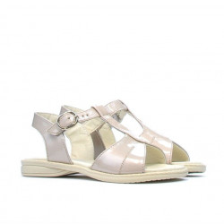 Sandalias para niños pequeños 40c charol beige nácar