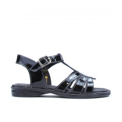 Sandalias para niños pequeños 53c charol negro