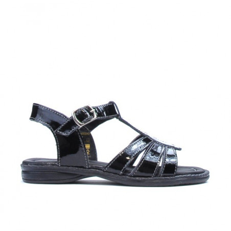 Sandalias para niños pequeños 53c charol negro