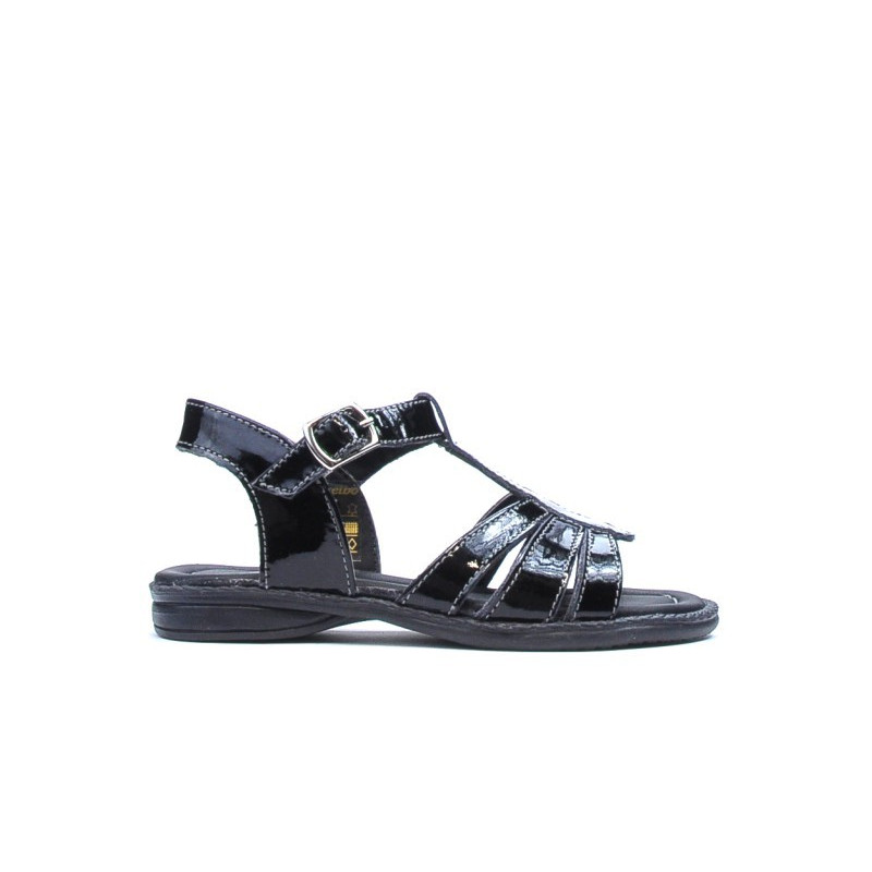 Sandalias para niños pequeños 53c charol negro