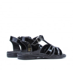 Sandalias para niños pequeños 53c charol negro