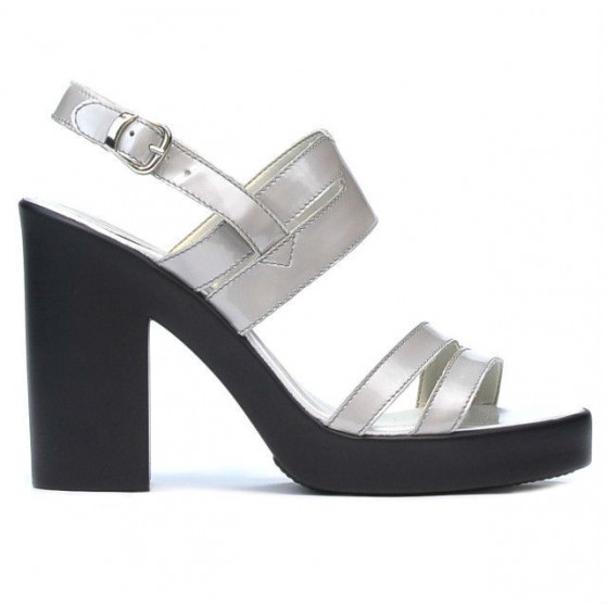 Sandalias mujer 5027 charol plateado