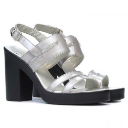 Sandalias mujer 5027 charol plateado