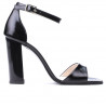 Sandalias de dama 1259 charol negro satinado