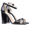 Sandalias de dama 1259 charol negro satinado