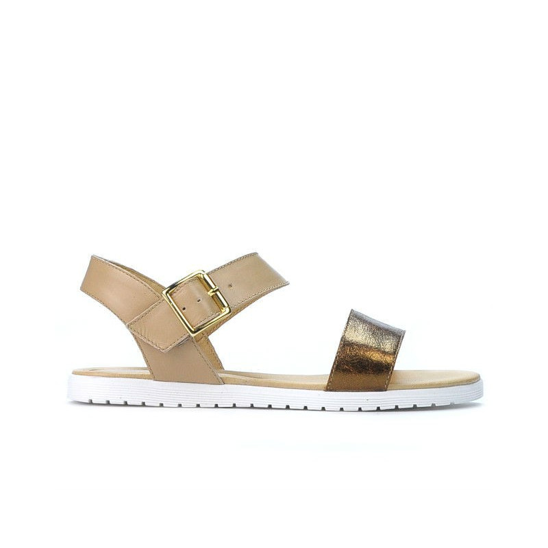 Sandalias mujer 5036 cobrizo+beige