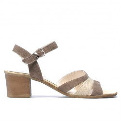 Sandalia mujer 5024 arena velur combinado