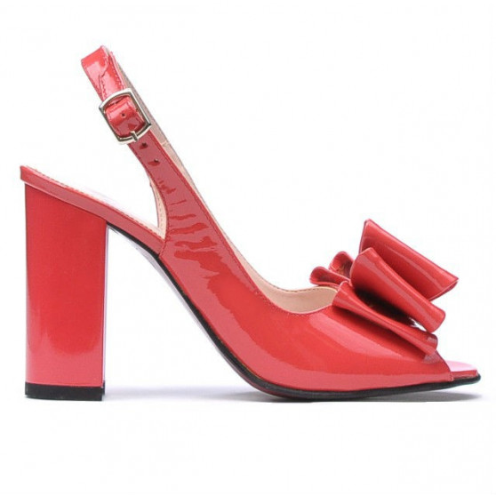 Sandalias mujer 1256 charol rojo coral