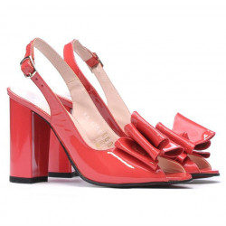 Sandalias mujer 1256 charol rojo coral