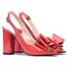 Sandalias mujer 1256 charol rojo coral