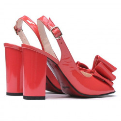 Sandalias mujer 1256 charol rojo coral