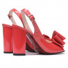 Sandalias mujer 1256 charol rojo coral