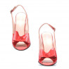 Sandalias mujer 1256 charol rojo coral