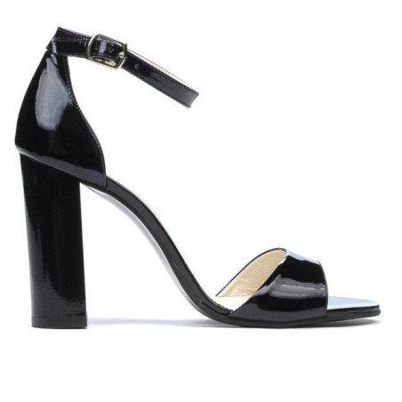 Sandalias de mujer 1259 charol negro+violeta (camaleón)