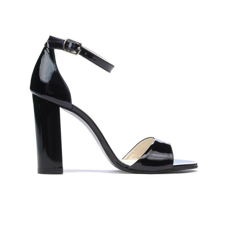 Sandalias de mujer 1259 charol negro+violeta (camaleón)