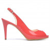 Sandalias de mujer 1250 charol rojo coral