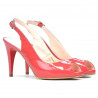 Sandalias de mujer 1250 charol rojo coral