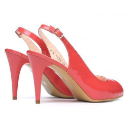 Sandalias de mujer 1250 charol rojo coral